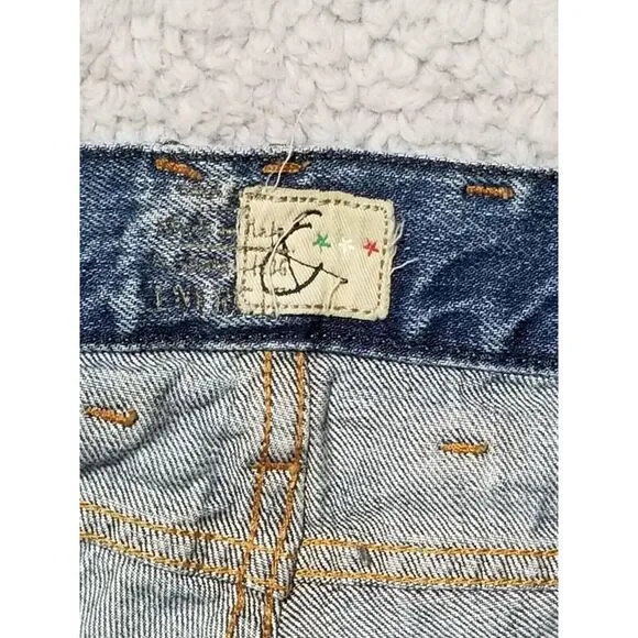 Men's ENERGIE Slim STRAIGHT SELVEDGE DISTRESS Blue Jeans 32 x 34 Made In Italy