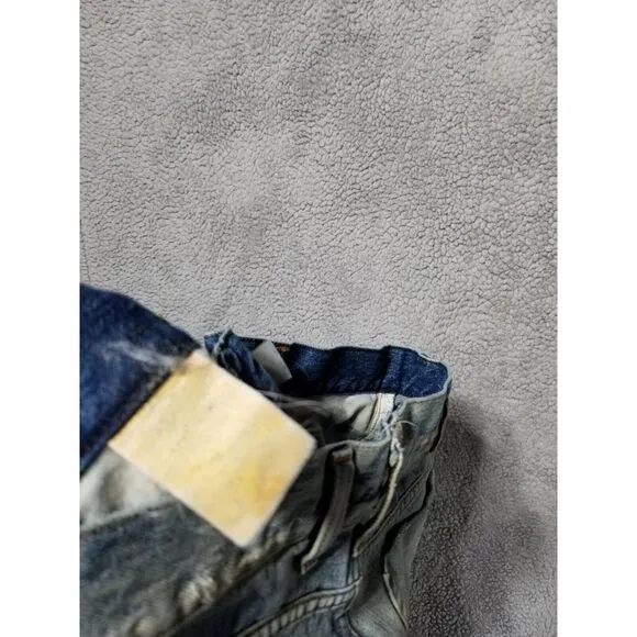 Men's ENERGIE Slim STRAIGHT SELVEDGE DISTRESS Blue Jeans 32 x 34 Made In Italy