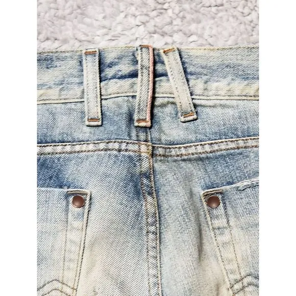 Men's ENERGIE Slim STRAIGHT SELVEDGE DISTRESS Blue Jeans 32 x 34 Made In Italy