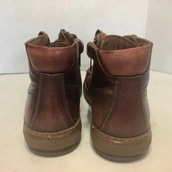 Men's Florsheim Crew High Top Leather Brown Boots Shoes Size 8 M Size Zip