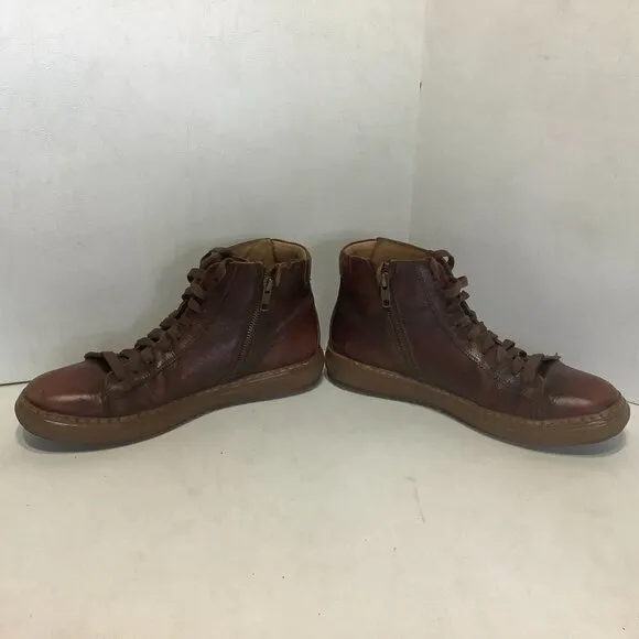 Men's Florsheim Crew High Top Leather Brown Boots Shoes Size 8 M Size Zip