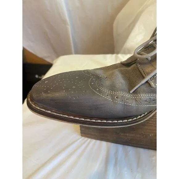 Men's‎ Giorgio Brutini  Leather Roan Wing Tip Oxfords in Gray-Size 10.5