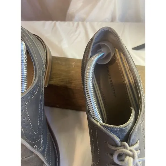 Men's‎ Giorgio Brutini  Leather Roan Wing Tip Oxfords in Gray-Size 10.5