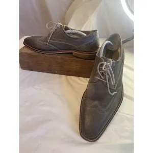 Men's‎ Giorgio Brutini  Leather Roan Wing Tip Oxfords in Gray-Size 10.5