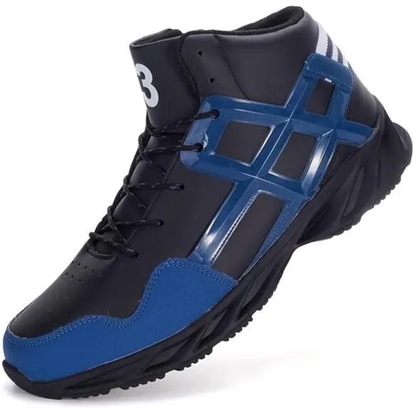 Men's High Top Athletic Sneakers, Stylish Roll-Cage Design, Blade Rubber Outsole