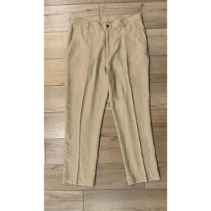 Men's Jos A Bank Traveler's Collection Pleated Dress Pants 38Wx32L 38 100% Linen
