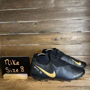 Mens Nike iD Phantom VSN Pro DF FG‎ Black Soccer Cleats Shoes Size 8 M GUC