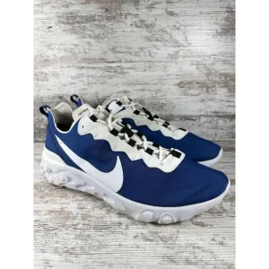 Mens Nike React Element 55 Blue/White Custom Running Shoes Sz 12.5 Athletic Gym