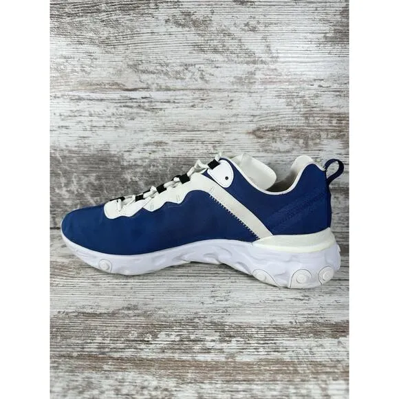 Mens Nike React Element 55 Blue/White Custom Running Shoes Sz 12.5 Athletic Gym