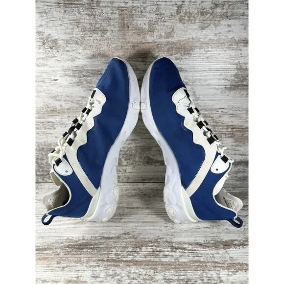 Mens Nike React Element 55 Blue/White Custom Running Shoes Sz 12.5 Athletic Gym