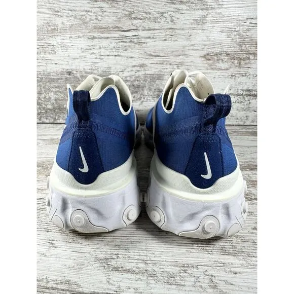 Mens Nike React Element 55 Blue/White Custom Running Shoes Sz 12.5 Athletic Gym