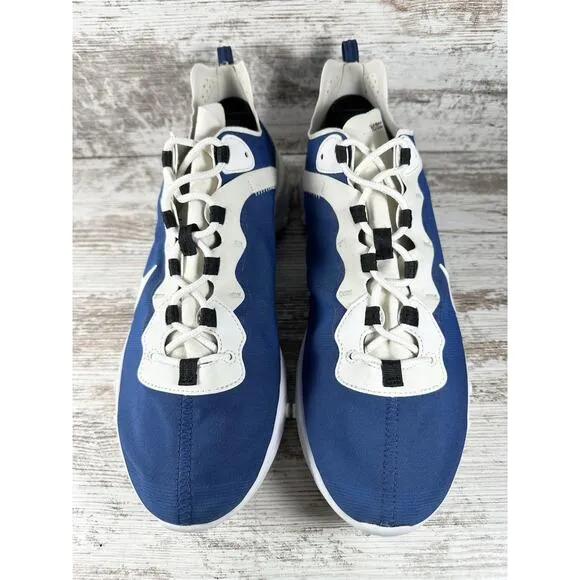 Mens Nike React Element 55 Blue/White Custom Running Shoes Sz 12.5 Athletic Gym