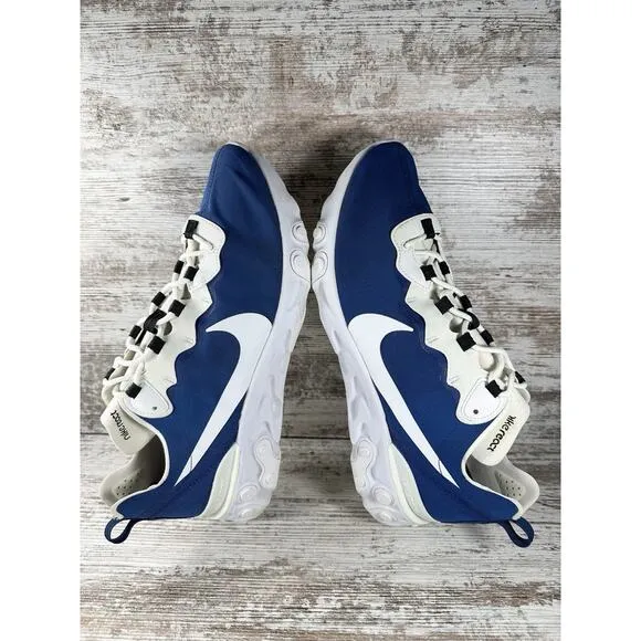 Mens Nike React Element 55 Blue/White Custom Running Shoes Sz 12.5 Athletic Gym