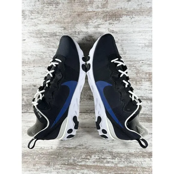 Men's Nike React Element 55 ID By You Custom Black Sneakers Sz 9.5 Athletic Gym