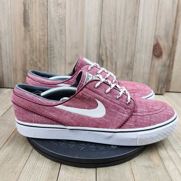 Mens Nike SB Stefan Janoski size 9 Red Low Top Athletic Skateboarding Shoes