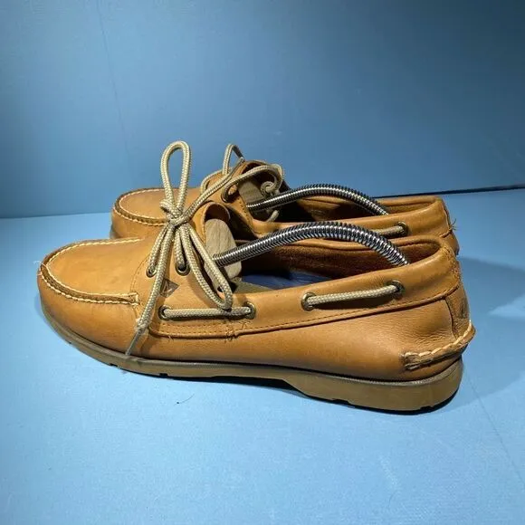 Mens Sperry Top-Sider Leeward Moc 2-Eye Boat Shoes US 11M Light Brown Leather