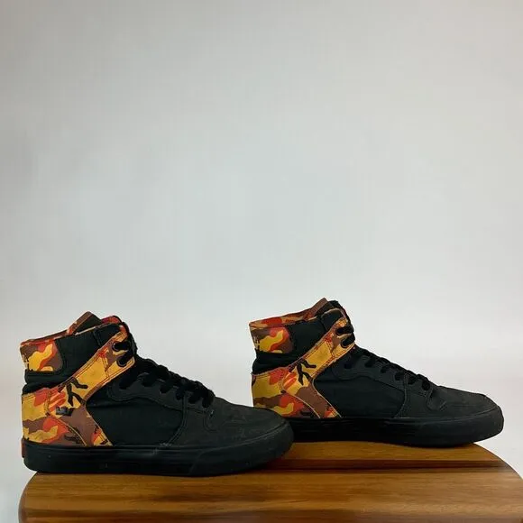 Mens Supra Rothco Vaider Camo Black High Top Skateboarding‎ Shoes Size 6 M GUC