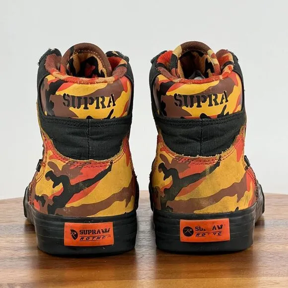 Mens Supra Rothco Vaider Camo Black High Top Skateboarding‎ Shoes Size 6 M GUC