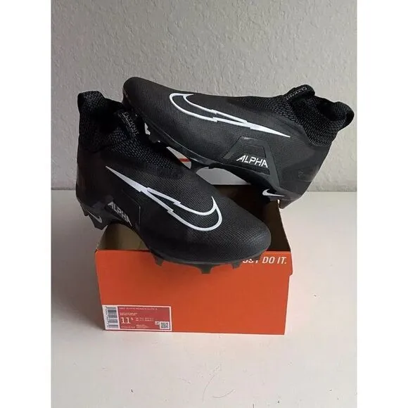Men's  Sz 11.5 Nike Alpha Menace Elite 3 Black Football Cleats CT6648-010 NEW