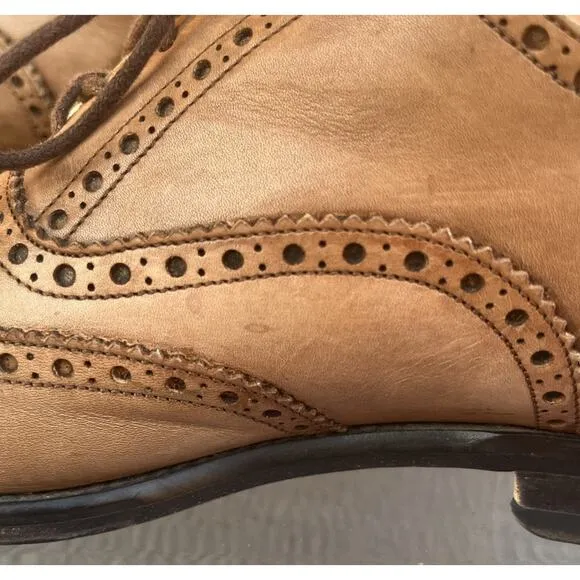 Men's To Boot New York Brown Leather Brogue Wingtip Made in Italy Shoes Size 10