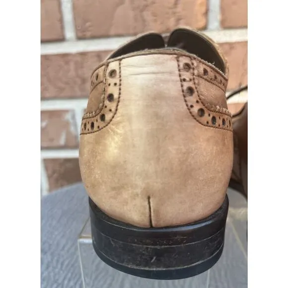 Men's To Boot New York Brown Leather Brogue Wingtip Made in Italy Shoes Size 10