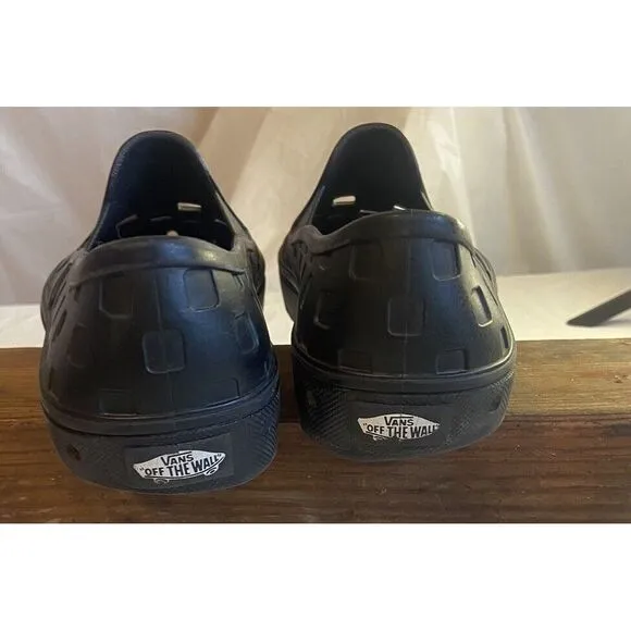 Men's Vans Trek Slip-On Black Plastic Shoes-Size‎ 9-The Activewear/Water Shoe