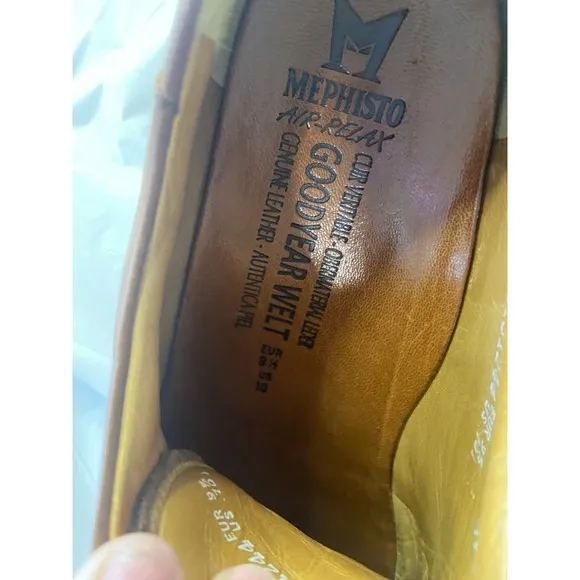 Mephisto Able Air Relax Goodyear Brown Welt Derby Lace-Up Leather Shoe- Size 10