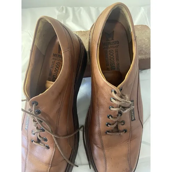 Mephisto Able Air Relax Goodyear Brown Welt Derby Lace-Up Leather Shoe- Size 10