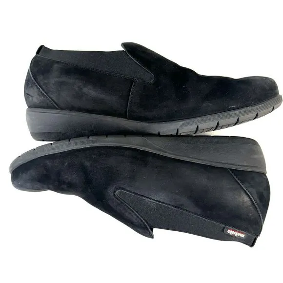 Mephisto Air Relax Mobils Jerrie Women's Size 8 Shoe Slip On Wedge Nubuck Black