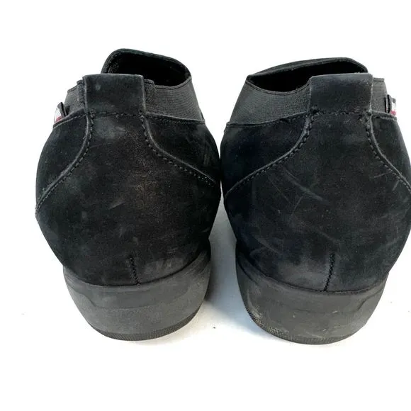 Mephisto Air Relax Mobils Jerrie Women's Size 8 Shoe Slip On Wedge Nubuck Black