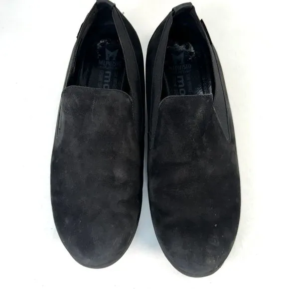 Mephisto Air Relax Mobils Jerrie Women's Size 8 Shoe Slip On Wedge Nubuck Black