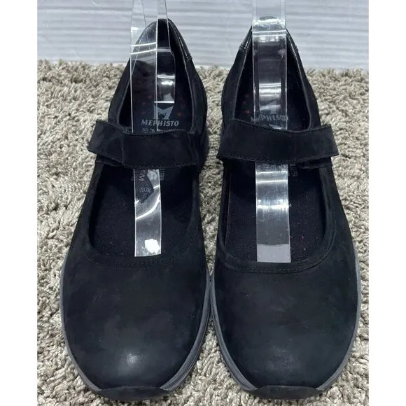 Mephisto Yelina Mary Jane Runoff Air Jet System Womens 7.5 Black Leather Shoes