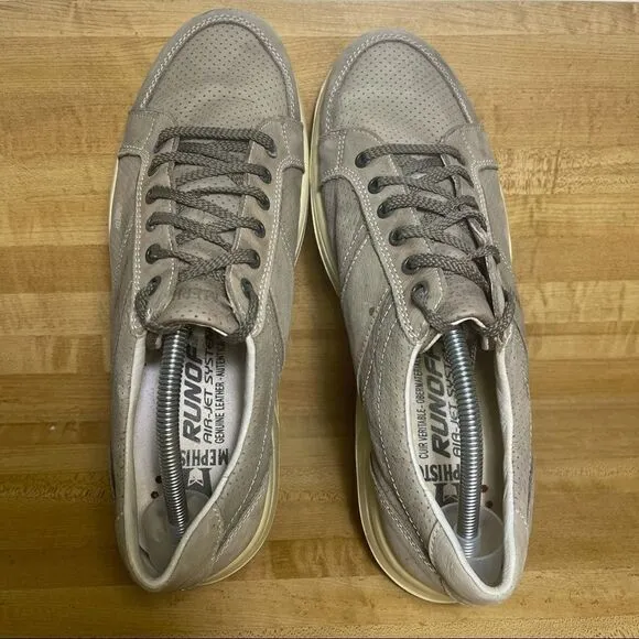 MEPHISTO Men Hero Perf Sneaker Shoes, US 11 EUR 10 1/4 Grey Leather