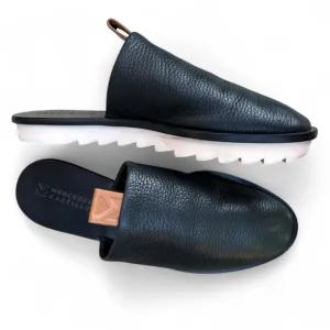 Mercedes Castillo Teah Black Leather Mules Shoes LugSole Minimalist Quiet Luxury