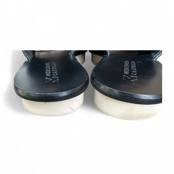 Mercedes Castillo Teah Black Leather Mules Shoes LugSole Minimalist Quiet Luxury