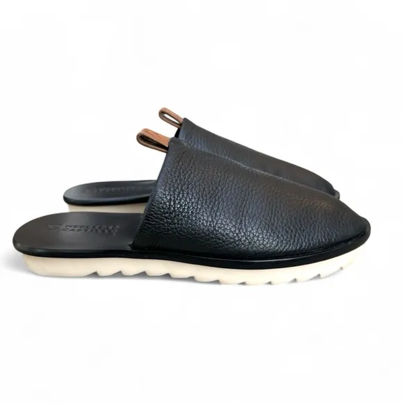 Mercedes Castillo Teah Black Leather Mules Shoes LugSole Minimalist Quiet Luxury