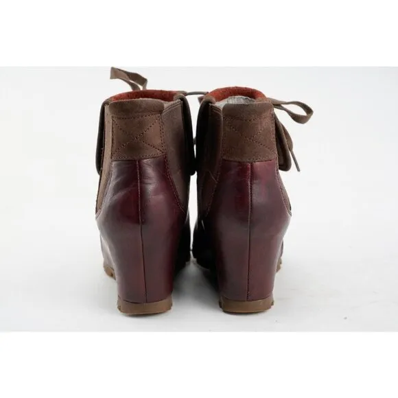 Merrell Cinnamon Smooth Leather Wedge Ankle Booties Women's Sz 7 Shoes