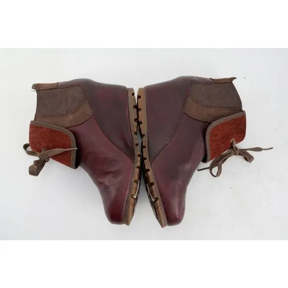Merrell Cinnamon Smooth Leather Wedge Ankle Booties Women's Sz 7 Shoes