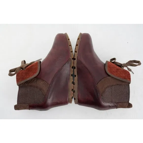 Merrell Cinnamon Smooth Leather Wedge Ankle Booties Women's Sz 7 Shoes