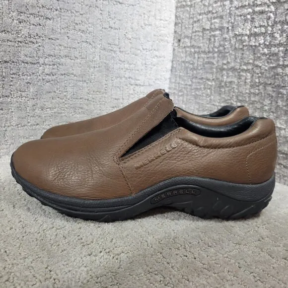 Merrell Jungle Moc Men’s Size 12 US Brown Leather Slip On Loafer Shoes J63883