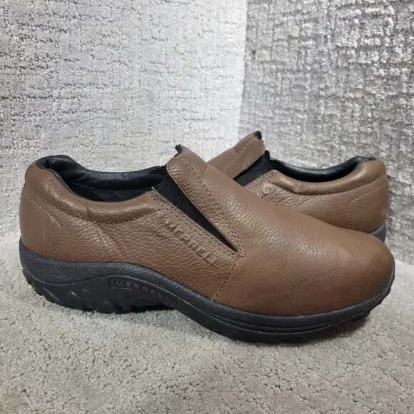 Merrell Jungle Moc Men’s Size 12 US Brown Leather Slip On Loafer Shoes J63883