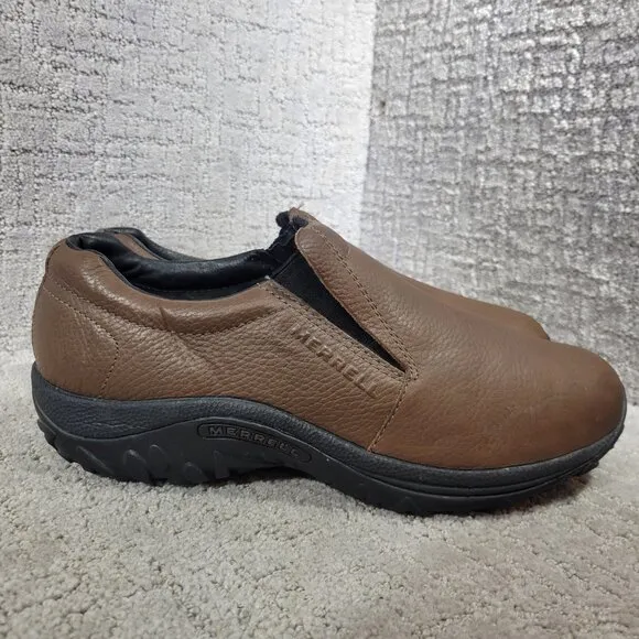 Merrell Jungle Moc Men’s Size 12 US Brown Leather Slip On Loafer Shoes J63883