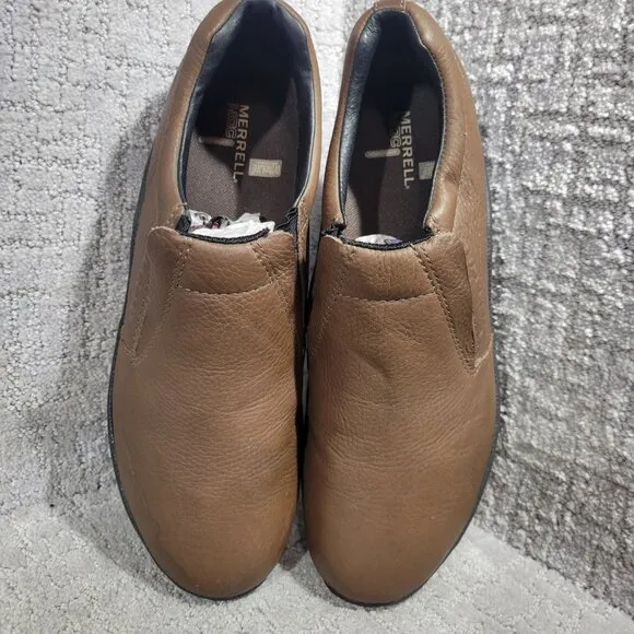 Merrell Jungle Moc Men’s Size 12 US Brown Leather Slip On Loafer Shoes J63883