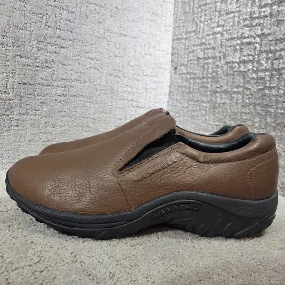 Merrell Jungle Moc Men’s Size 12 US Brown Leather Slip On Loafer Shoes J63883