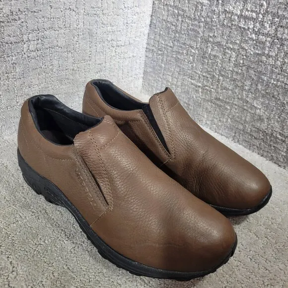 Merrell Jungle Moc Men’s Size 12 US Brown Leather Slip On Loafer Shoes J63883