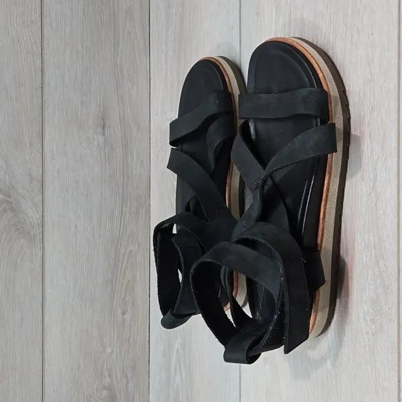Merrell Women Juno Mid Ankle Strappy Leather Platform Sandals shoes sz 6