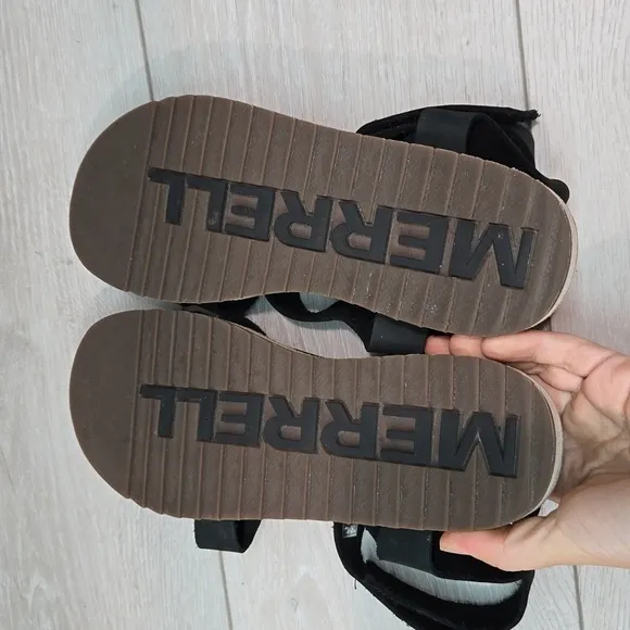 Merrell Women Juno Mid Ankle Strappy Leather Platform Sandals shoes sz 6
