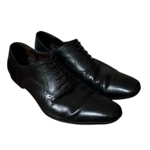 Mezlan Black Leather Luxury Lace Up Dress Shoes Oxfords Mens Size 8.5