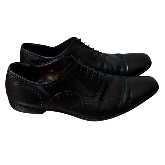 Mezlan Black Leather Luxury Lace Up Dress Shoes Oxfords Mens Size 8.5