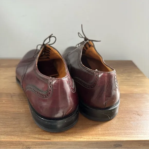 Mezlan Florence Mens Coffee Brown Leather Pebbled Cap Toe Oxford Shoes US 10